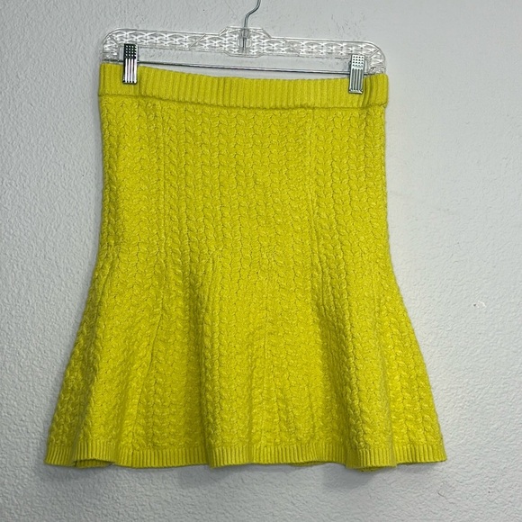 Anthropologie Maeve Women’s Size Small Yellow Knit Sweater Short Mini Skirt - Picture 1 of 7